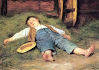 Schlafender knabe im heu 1897.jpg